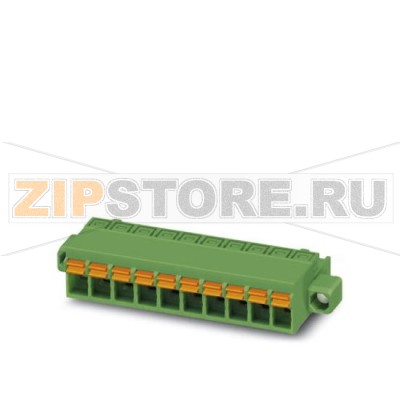 Вилочная часть Phoenix Contact FKCN 2,5/ 6-STF-5,08 Номинальный ток: 12 А, Расчетное напряжение (III/2): 320 В, Полюсов: 6, Размер шага: 5,08 мм, Технология подключения: Пружинные зажимы, Цвет: зеленый, Поверхность контакта: олово.Минимальный заказ: 50 шт.Упаковка: 50 шт.