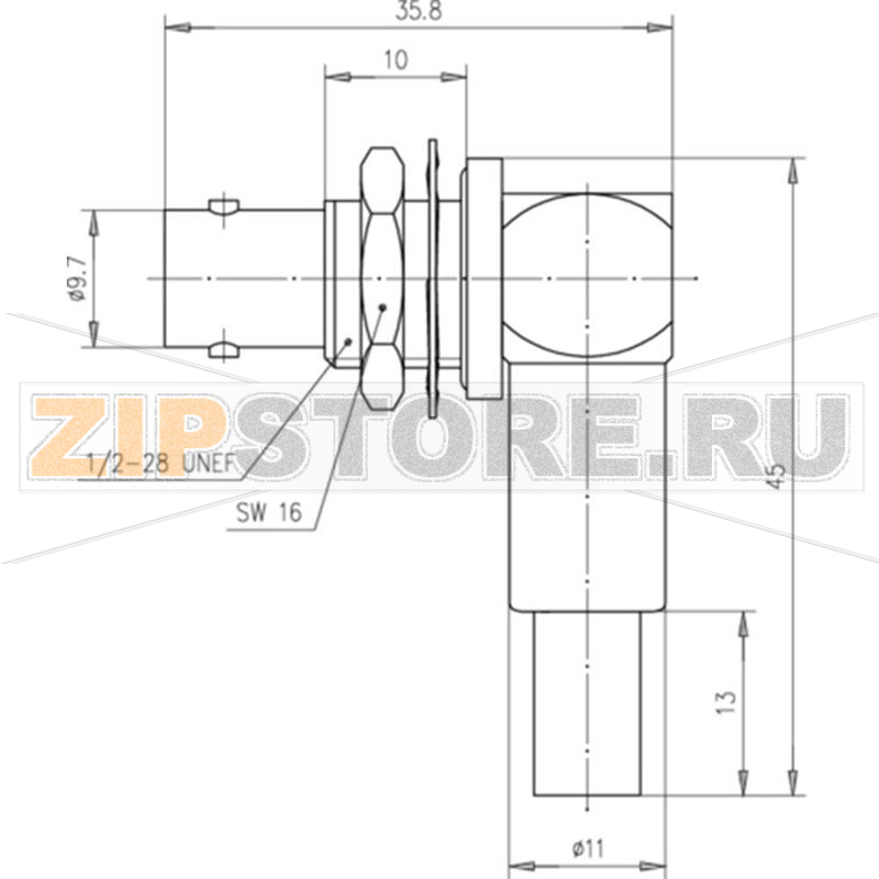 Разъем BNC, 50 Ом, 1 шт Telegärtner J01001A0055 