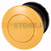 Кнопка грибовидная, RMQ-Titan, без фиксации, желтая, без маркировки, рамка черная Eaton M22S-DP-Y