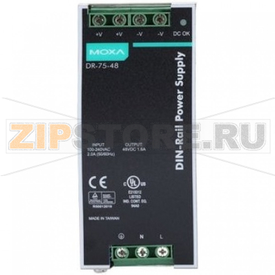 Блок питания 48 В, 75 Вт, 1.6 А MOXA DR-75-48 