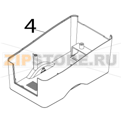 Lower cover assembly / Blue TSC TTP-323 Lower cover assembly / Blue TSC TTP-323Запчасть на деталировке под номером: 4