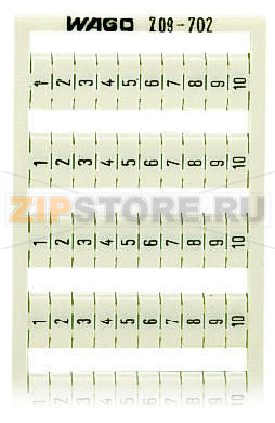 Маркировочная карта WSB; в картах; МАРКИРОВАНО; 1 ... 10&amp;10X; not stretchable; Вертикальная маркировка; с креплением на защелке; белые Wago 209-702 