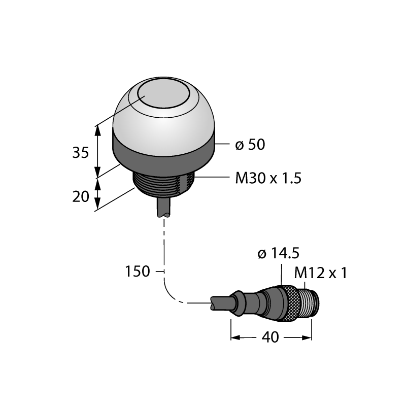 Кнопка емкостная Turck K30ABT2FXGHQP 