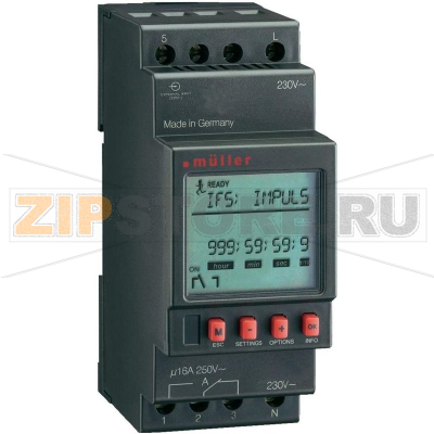 Таймер цифровой на DIN-рейку 230 В/AC, 16 А, 250 В, 1 шт Müller MR 28.10 pro 
