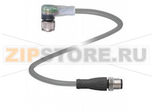 Кабель датчика-исполнительного устройства Connection cable V1-W-A2-BK0,6M-PUR-U-V1-G Pepperl+Fuchs Описание оборудованияConnecting cable, M12 to M12, LED
