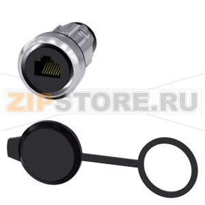 Разъем RJ45, 22 мм, глянцевый металл, цвет: серебристый Siemens 3SU1950-0GB80-0AA0 