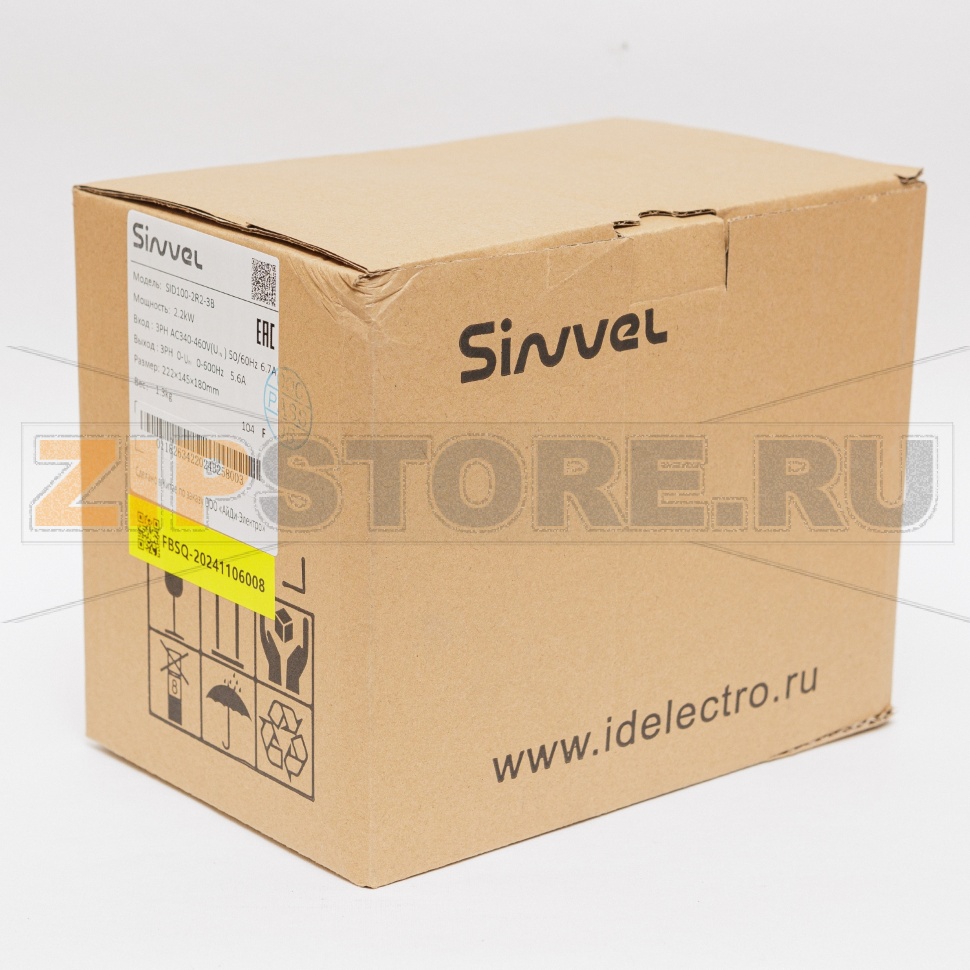 Преобразователь частоты 2.2 кВт, 3 фазы, 380 В, тормозной модуль Sinvel SID100-2R2-3B 