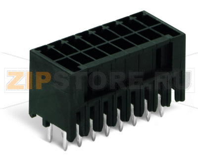 MCS MINI HD Вилка под пайку THR, 2-рядн.; 0.8 x 0.8 mm solder pin; прямые; 100% защита от неправильного подсоединения; Шаг контактов 3,5 мм; 2 x 12-полюсов; черные Wago 713-1412/105-000 Вилки для пайки оплавлением припоя для поверхностного монтажаРазделенные разъемы выводов предотвращают повреждения и обеспечивают вилкам защиту от касания в неподсоединенном состоянии100% защита от неправильного подсоединенияВозможны варианты кодировки...