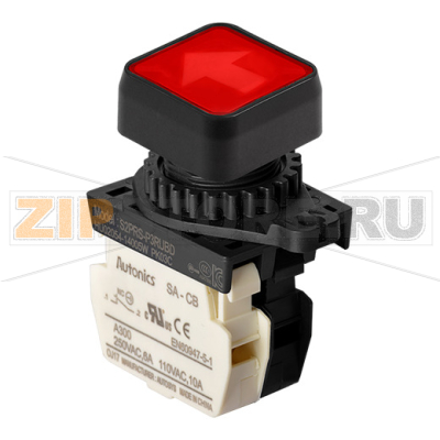 Выключатель кнопочный, Ø отверстия: 22/25 мм Autonics S2PRS-P3RUBL 