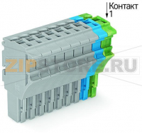 1-проводниковая розетка; 2,5 мм; 10-пол.; 2,50 mm; серые, синие, желто-зеленые Wago 2022-110/000-038