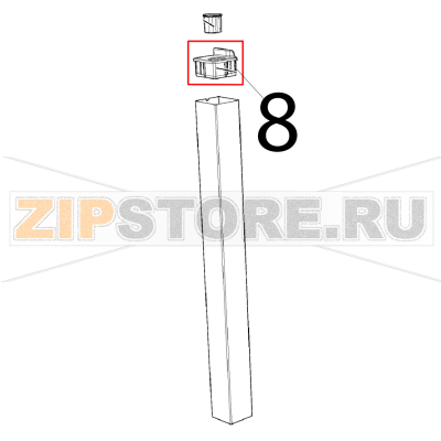 Upper door fulcrum cap Unox XVC 205E Upper door fulcrum cap Unox XVC 205EЗапчасть на деталировке под номером: 8