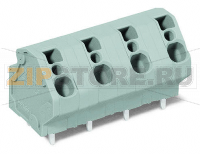 Клемма на печатную плату; 4 mm; Шаг контактов 10 мм; 3-пол.; CAGE CLAMP®; 4,00 mm; серые Wago 745-3203 Клеммные колодки с соединением CAGE CLAMP®, монтаж проводников при помощи отверткиТакже доступны с аттестацией Ex eТакже возможна экономия места путем размещения 2 клеммных колодок друг за другомИндивидуальные сочетания цветовДвойные выводы по пайку для высокого уровня механической стабильностиИнтегрированный диагностический отвод...