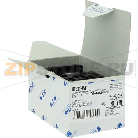 Переключатель вкл/выкл, T0, 20 A, 4 модуль, 8-полюсн Eaton T0-4-8344/E 