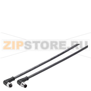 Power connecting cable M12-90/M12-90 for power supply of the ET 200, harness cable with M12 connector and M12 socket, L-coded, 4-pole, 10 m Siemens 6XV1801-6GN10 