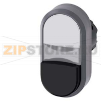 АКТУАТОР ДВОЙНОЙ КНОПКИ С ВОЗМОЖНОСТЬЮ ПОДСВЕТКИ, 22MM, КРУГЛ., ПЛАСТИК С МЕТАЛЛИЧЕСКИМ ФРОНТАЛЬНЫМ КОЛЬЦОМ, КНОПКИ: БЕЛАЯ (ПЛОСКАЯ), ЧЁРНАЯ (ВЫСТУПАЮЩАЯ) , С ГРАВИРОВКОЙ ЛАЗЕРОМ, ВЕРХНИЙ РЕГИСТР Siemens 3SU1031-3BB61-0AA0-Z&nbsp;Y11