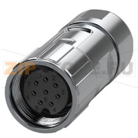 Разъем сигнала прямо для S-1FL6 HI D-кодером и S-1FL6 Л. И. SH50 ABS ДАТЧИКА 8-полюсный изолятор гайка / Обжимной контактный 8xsocket контакта (0.2-0.25 мм2) для диаметра кабеля 6-8 мм Содержание 5 штук Siemens 6FX2003-0DB13