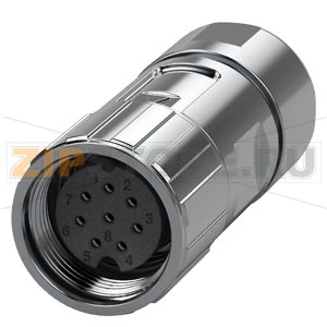 Разъем сигнала прямо для S-1FL6 HI D-кодером и S-1FL6 Л. И. SH50 ABS ДАТЧИКА 8-полюсный изолятор гайка / Обжимной контактный 8xsocket контакта (0.2-0.25 мм2) для диаметра кабеля 6-8 мм Содержание 5 штук Siemens 6FX2003-0DB13 