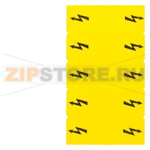 inscription label, with lightning symbol, vertical, terminal width: 5.2 mm, yellow Siemens 8WH9060-5BA06 