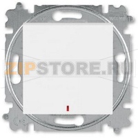 Переключатель одноклавишный с контрольной подсветкой, белый ABB 2CHH592545A6001