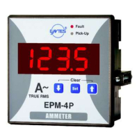 Амперметр 110-230 В/AC, 0.05-5.5 A, 45-65 Гц мм Entes EPM-4P-96