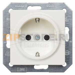 DELTA I-SYSTEM ТИТАНОВО-БЕЛЫЙ РОЗЕТКА SCHUKO 10A DC/16A AC 250В C ЗАЩИТНЫМ КОНТАКТОМ C ЗАЩИТНЫМИ ШТОРКАМИ C БЕЗРЕЗЬБОВЫМИ КОНТАКТНЫМИ ЗАЖИМАМИ  ЭЛ.-МЕХ.ЧАСТЬ Siemens 5UB1518 