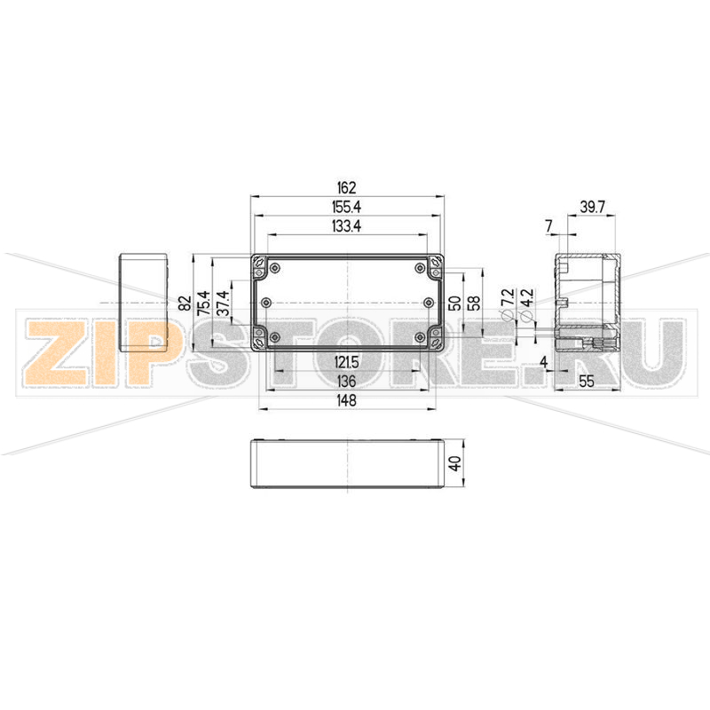 Корпус 162x82x55 мм, материал: поликарбонат, серый, 1 шт Spelsberg TG PC 1608-6-to 