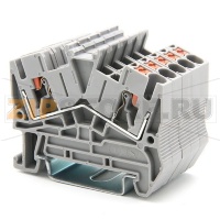 Клемма проходная Push-in, серая CHIKU RPV 2,5S