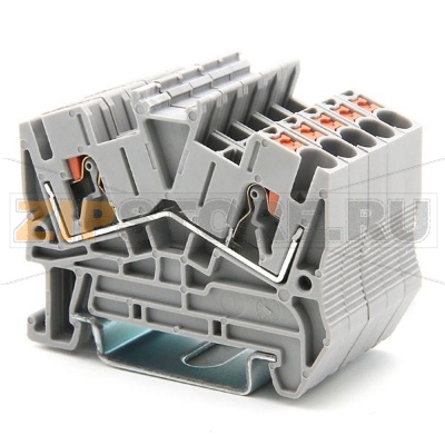 Клемма проходная Push-in, серая CHIKU RPV 2,5S 