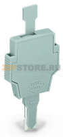 Fuse plug; with pull-tab; for miniature metric fuses 5 x 20 mm and 5 x 25 mm; without blown fuse indication; 6 mm wide; gray Wago 281-511