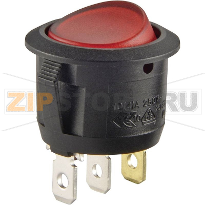 Переключатель клавишный 230 В, 250 В/AC, 6 А, 1 x выкл/вкл TRU Components R13-112B B/R 