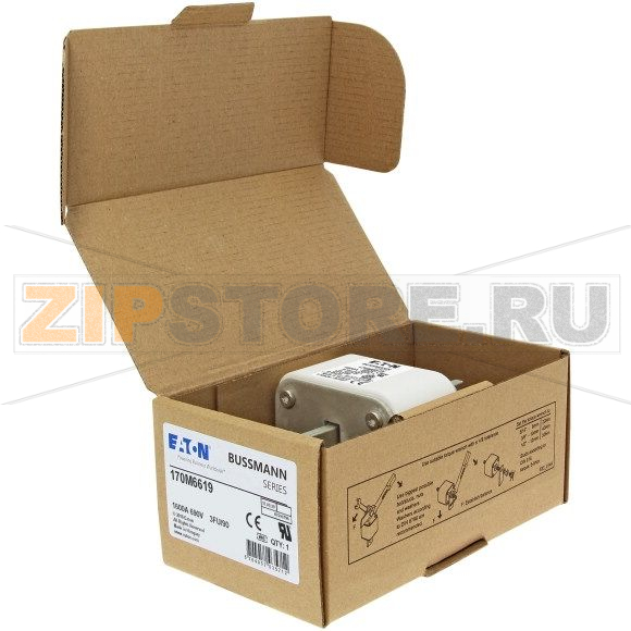 Предохранитель, 1600 A, AC 690 В, size 3, 76x92x135 мм, aR, IEC UL Eaton FUSE 1600A 690V 3FU/9 