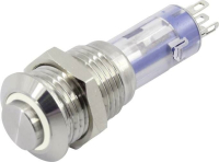 Кнопка 48 В, 2 A, 1 x вкл/выкл, с фиксацией, 1 шт TRU Components LAS4GQH-11ZE/W/12V/S