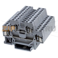 Клемма проходная, пружинная, 2 уровня, серая CHIKU RSTT 2,5