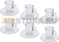 SET OF 6 GLASS COFFEE CUPS
