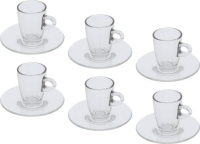 SET OF 6 GLASS COFFEE CUPS