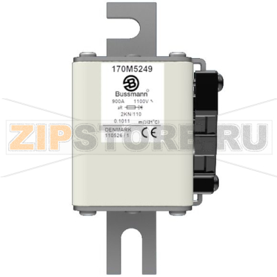 Предохранитель, 900 A, AC 1100 В, 100 кА, size 2, 61x77x138 мм, aR, DIN, IEC Eaton FUSE 900A 11 