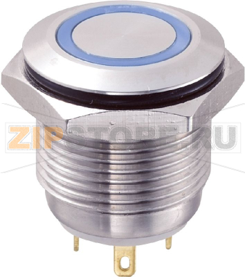 Кнопка антивандальная 48 В/DC, 2 А, 1 x выкл/вкл, без фиксации, IP65, 1 шт TRU Components GQ16F-10E/J/B/12V 