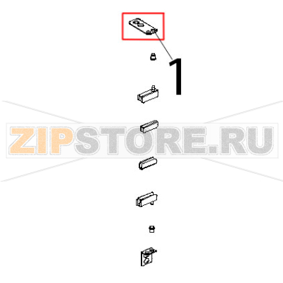 Staffa inox superiore porta Unox XL 195 Staffa inox superiore porta Unox XL 195Запчасть на деталировке под номером: 1