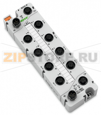 767 Series  I/O System 8-канальный дискретный вход/выход; тока; 0,5 А; Защита от помех; 8 x M12; светло-серые Wago 767-5803/000-800 Краткое описание:этот модуль дискретного ввода-вывода принимает двоичные сигналы от переключателей, датчиков и бесконтактных переключателей (BERO). Модуль также управляет такими исполнительными механизмами, как электромагнитные клапаны, контакторы постоянного тока, индикаторы.Характеристики:- 8 дискретных вводов-выводов, 24 В пост.тока / 0,5 А? Ввод-вывод, канал с возможностью параметризации- С возможностью диагностирования (поканально/помодульно)- С возможностью параметризации (режим работы, включая счетчик, фильтр, инверсию, стратегию подстановки значения, ручной режим, интерактивное моделирование и диагностику).Комплектация:1 маркер WMB, оранжевый1 маркировочная полоса2 защитные крышки M12...