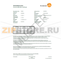 ISO сертификат о заводской калибровке для датчиков потока IFM ZC0054