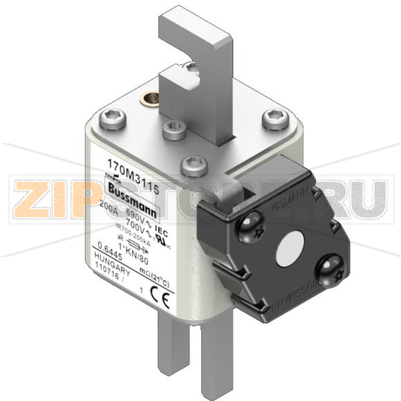Предохранитель, 200 A, AC 690 В, 200 кА, size 1, 43x60x110 мм, aR, DIN, IEC Eaton FUSE 200A 690 