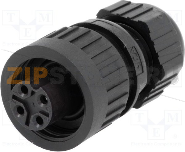 Разъем круглый 400 В, 16 А, 3+PE, IP67, 4 контакта Hirschmann CA 3 LD 