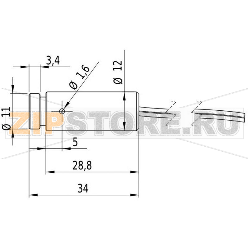 Модуль лазерный, красный, 1 МВт Picotronic DD635-1-6(12x34) 