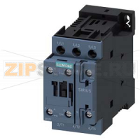 CONTACTOR, 3 ПОЛ., AC-3, 18.5KW/400V, 1NO+1NC, DC 72V, SZ S0 SCREW TERMINAL Siemens 3RT2028-1BJ80