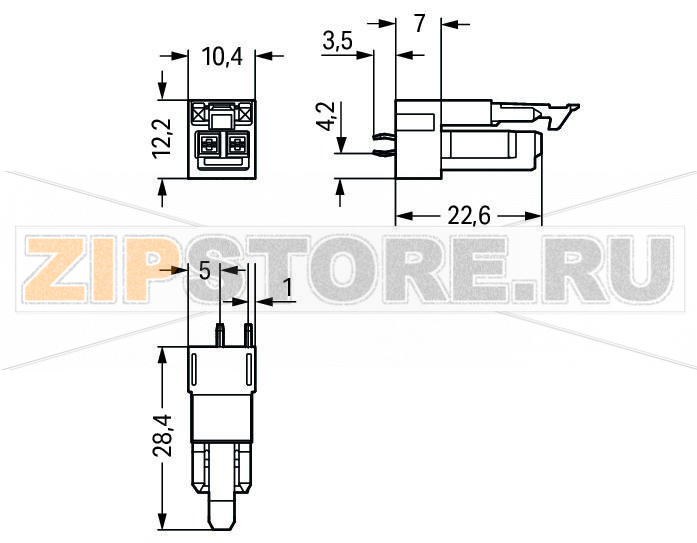 Розетка для печатных плат; прямые; 2-пол.; Код. I; синие Wago 890-3102 Protected against mismating and maintenance-freePush-in CAGE CLAMP® spring pressure connection technology allows solid conductors to be simply pushed into a unit.Low profile with 4.4 mm pole spacing...