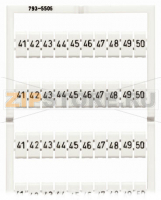 Маркировочная карта WMB; в картах; МАРКИРОВАНО; 41 ... 50&10X; растягиваемые 5 - 5,2 мм; Горизонтальная маркировка; с креплением на защелке; белые Wago 793-5506