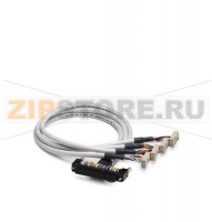 Системный кабель с 24-полюсным разъемом Fujitsu и двумя 14-полюсными разъемами FLK для соединения с CS1 Phoenix Contact CABLE-FCN24/2X14/200/OMR-OUT