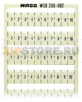 Маркировочная карта WSB; в картах; МАРКИРОВАНО; 1 ... 10&10X; not stretchable; Горизонтальная маркировка; с креплением на защелке; белые Wago 209-502