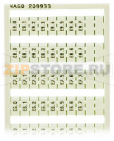 Маркировочная карта WSB; в картах; МАРКИРОВАНО; E0.0, E0.1, ..., E9.6, E9.7 (1 каждого); not stretchable; Вертикальная маркировка; с креплением на защелке; белые Wago 209-933