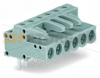 MCS MIDI Classic Розетка под пайку THT; 0.6 x 1.0 mm solder pin; угловые; Шаг контактов 5 мм; 2-пол.; серые Wago 232-232